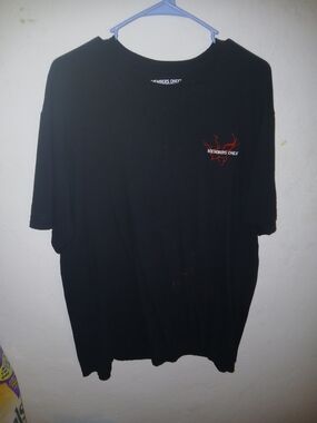 Members Only Black Short Sleeve Tee with Small Red Logo